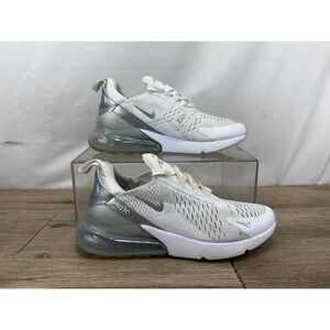 Nike Air Max 270 Womens White Metallic Silver Running Shoes DX0114-100 Size 8.5